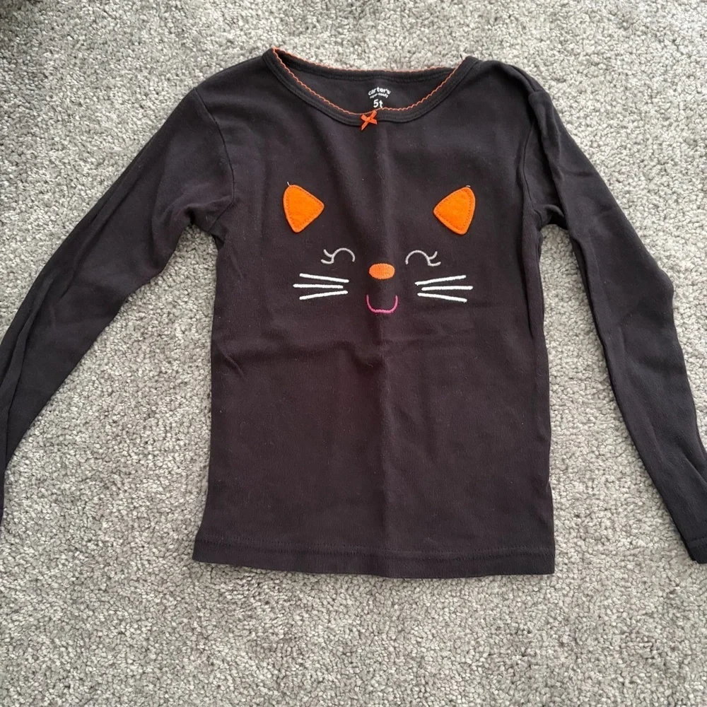 Carters Black Cat Pajama Set